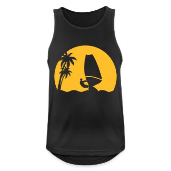 Windsurfers Sun sea waves surfing Palms Board - Men's Breathable Tank Top - black - Front - Nick (188cm)