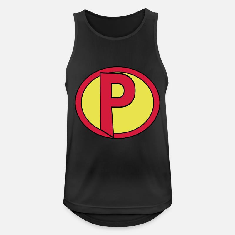 Super, Superheld, Superheldin, Hero, P - Männer Tank Top atmungsaktiv - Schwarz