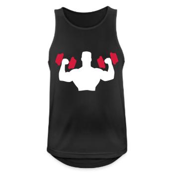 Muscle Man Training - Männer Tank Top atmungsaktiv - Schwarz - Vorne - Nick (188cm)