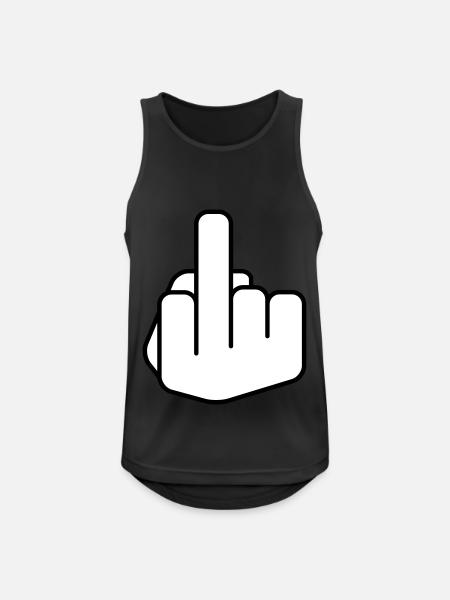 Mittelfinger Piktogramm - Männer Tank Top atmungsaktiv - Schwarz