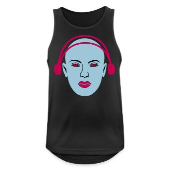 Alien écoute de la musique - Débardeur respirant Homme - noir - Devant - Nick (188cm)