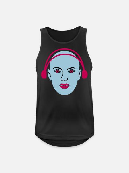 Alien hört Musik - Männer Tank Top atmungsaktiv - Schwarz