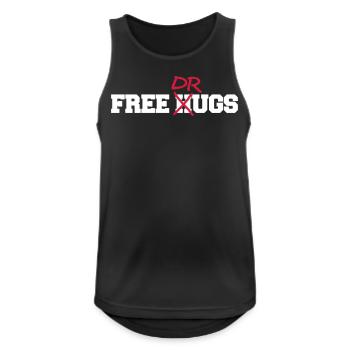 Free Hugs Drugs lustiger Party Drogen Fun Spruch - Männer Tank Top atmungsaktiv - Schwarz - Vorne - Nick (188cm)