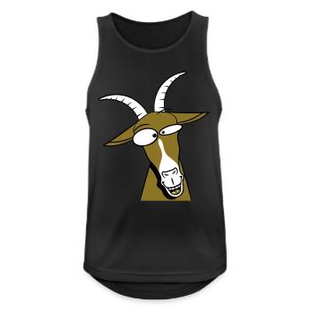 Ziege verrückt doof - Männer Tank Top atmungsaktiv - Schwarz - Vorne - Nick (188cm)