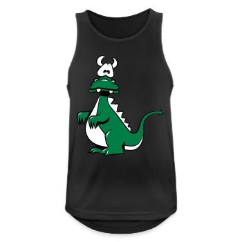 Drachen witzig - Männer Tank Top atmungsaktiv - Schwarz - Vorne - Nick (188cm)