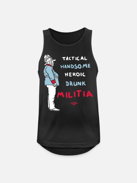 Militia - Männer Tank Top atmungsaktiv - Schwarz