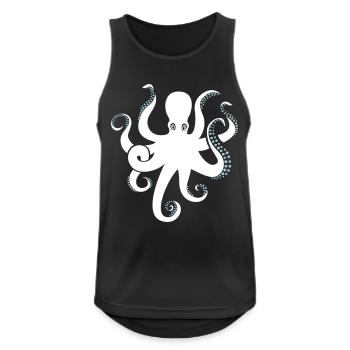 Oktopus - Männer Tank Top atmungsaktiv - Schwarz - Vorne - Nick (188cm)