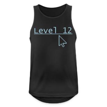 Level 12 - Männer Tank Top atmungsaktiv - Schwarz - Vorne - Nick (188cm)