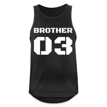 Dritter Bruder Design - Brother Nr. 3 - Männer Tank Top atmungsaktiv - Schwarz - Vorne - Nick (188cm)