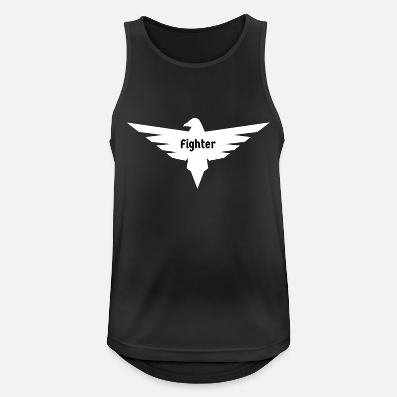 Adler - Männer Tank Top atmungsaktiv - Schwarz