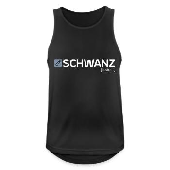 SCHWANZ [fixiert] - Männer Tank Top atmungsaktiv - Schwarz - Vorne - Nick (188cm)