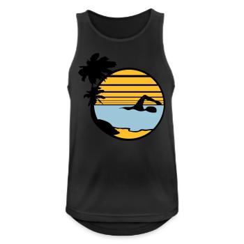 île des palmiers vacances vacances soleil plage natation - Débardeur respirant Homme - noir - Devant - Nick (188cm)