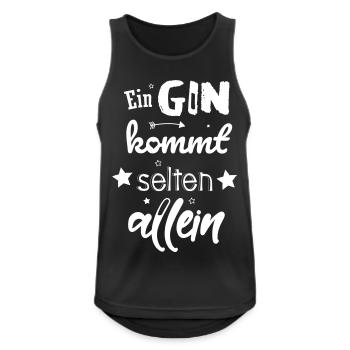 lustig GIN Spruch Party Trinkspruch Geschenk Fete - Männer Tank Top atmungsaktiv - Schwarz - Vorne - Nick (188cm)