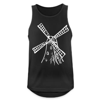 Moulin à vent vintage classique - Débardeur respirant Homme - noir - Devant - Nick (188cm)