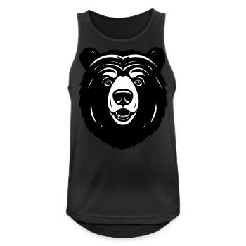 Lieblich neugieriger Comic Bär - Männer Tank Top atmungsaktiv - Schwarz - Vorne - Nick (188cm)