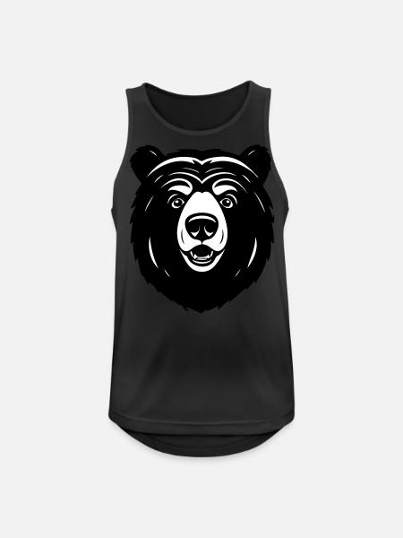 Lovely Curious Comic Bear - Men's Breathable Tank Top - black