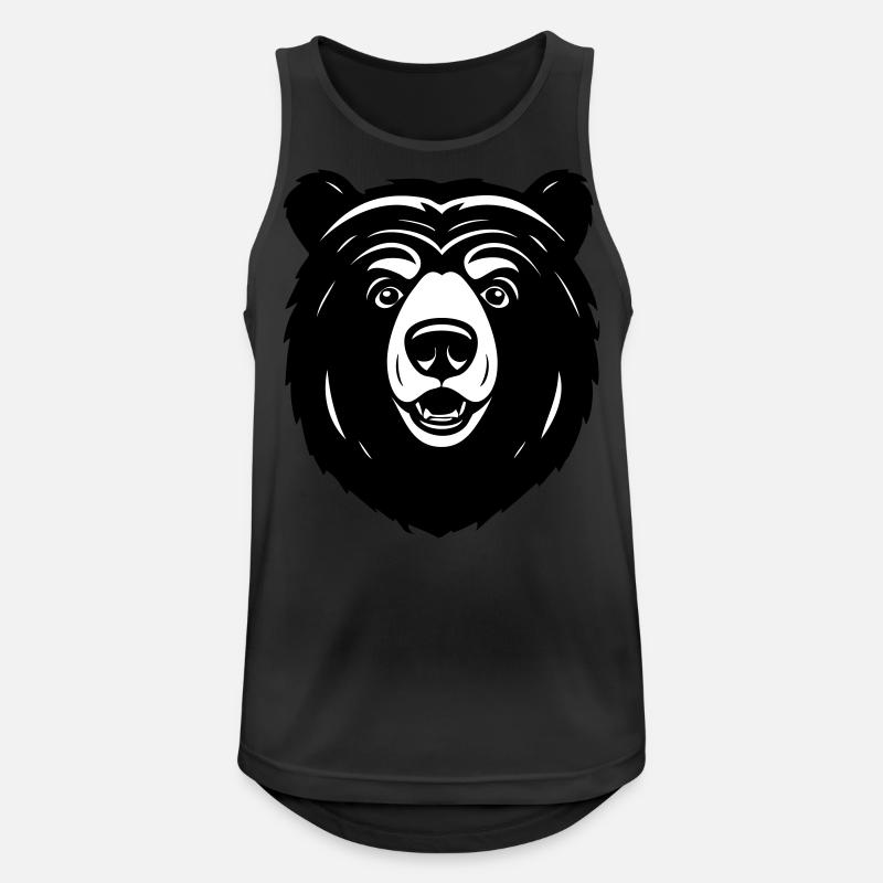Lieblich neugieriger Comic Bär - Männer Tank Top atmungsaktiv - Schwarz