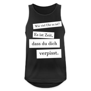 Zeit zum verpissen - Männer Tank Top atmungsaktiv - Schwarz - Vorne - Nick (188cm)