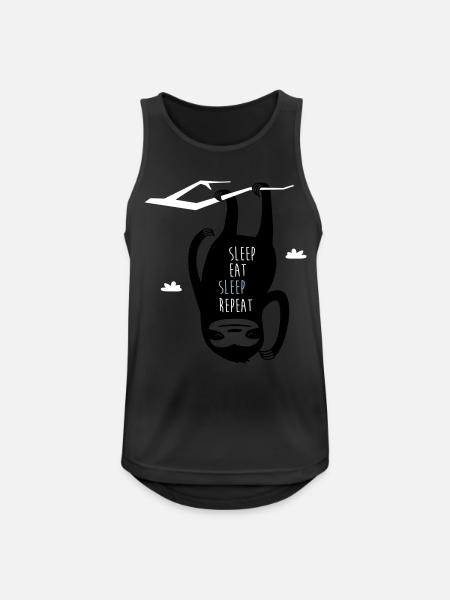 Sleep Eat Sleep Repeat Sloth - Men's Breathable Tank Top - black