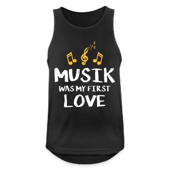 music was my first love - Men's Breathable Tank Top - black - Front - Nick (188cm)