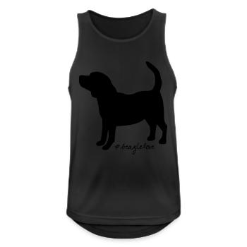 beaglelove - Männer Tank Top atmungsaktiv - Schwarz - Vorne - Nick (188cm)