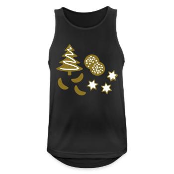 Weihnachten Gebäck Kekse Zimtsterne Xmas Cookies - Männer Tank Top atmungsaktiv - Schwarz - Vorne - Nick (188cm)