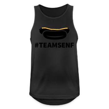 Team Senf - Männer Tank Top atmungsaktiv - Schwarz - Vorne - Nick (188cm)