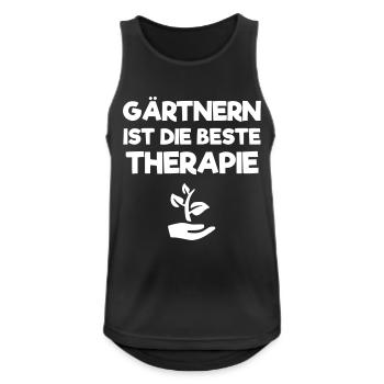 Gärtnern ist die beste Therapie - Männer Tank Top atmungsaktiv - Schwarz - Vorne - Nick (188cm)
