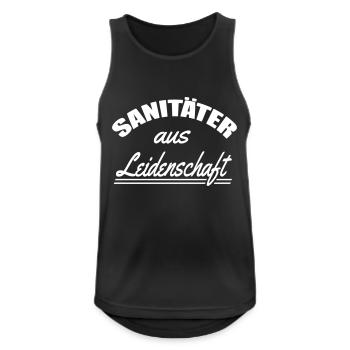 Sanitäter aus Leidenschaft - Männer Tank Top atmungsaktiv - Schwarz - Vorne - Nick (188cm)