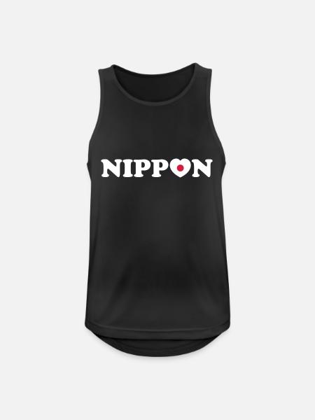 Nippon Love Heart Flag - Men's Breathable Tank Top - black