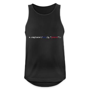 replace war with peace - Männer Tank Top atmungsaktiv - Schwarz - Vorne - Nick (188cm)