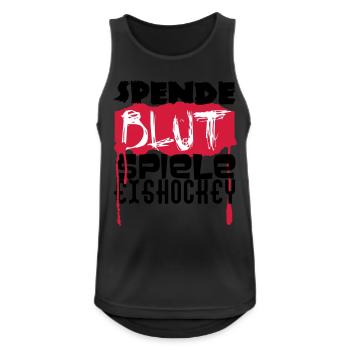 Spende Blut - Spiel Eishockey - Männer Tank Top atmungsaktiv - Schwarz - Vorne - Nick (188cm)