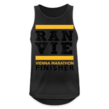 Wien Marathon Finisher - Männer Tank Top atmungsaktiv - Schwarz - Vorne - Nick (188cm)