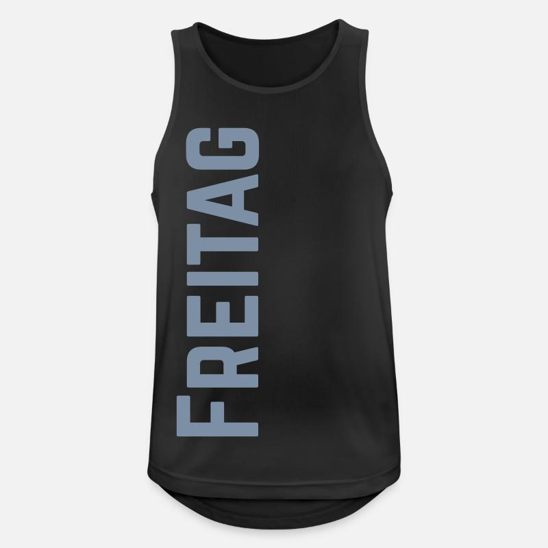 Friday weekday as text - Men's Breathable Tank Top - black