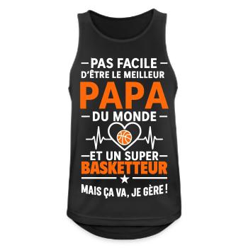 Heart + Basketball – Super Dad Basketball Player - Men's Breathable Tank Top - black - Front - Nick (188cm)