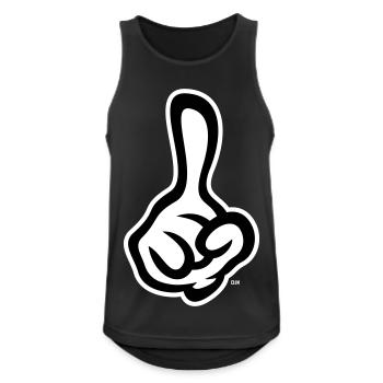 Raised index finger (finger / right hand NEG2C) - Men's Breathable Tank Top - black - Front - Nick (188cm)