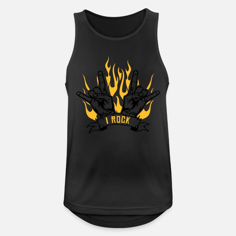 I rock - Männer Tank Top atmungsaktiv - Schwarz