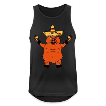 celebrate sombrero party music band hat rattle big - Men's Breathable Tank Top - black - Front - Nick (188cm)