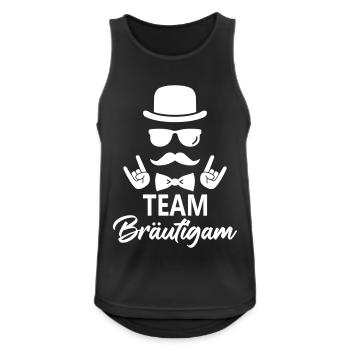 Team Bräutigam - Männer Tank Top atmungsaktiv - Schwarz - Vorne - Nick (188cm)