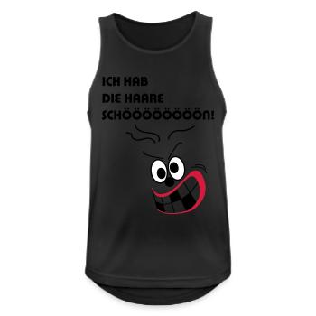 Ich hab die Haare schön - Männer Tank Top atmungsaktiv - Schwarz - Vorne - Nick (188cm)