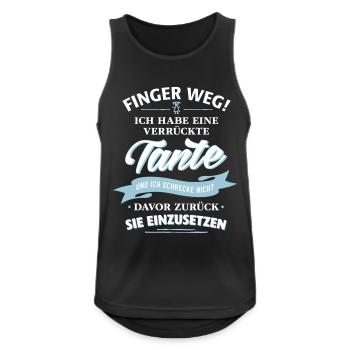 Hands off! crazy aunt related family child - Men's Breathable Tank Top - black - Front - Nick (188cm)