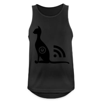 Cat Wi-Fi ON OFF - Men's Breathable Tank Top - black - Front - Nick (188cm)