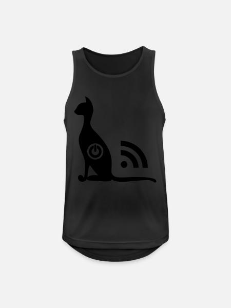 Cat Wi-Fi ON OFF - Men's Breathable Tank Top - black