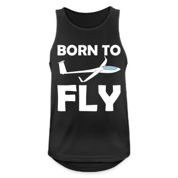 Geboren um zu fliegen Segelflieger gleiten Pilot - Männer Tank Top atmungsaktiv - Schwarz - Vorne - Nick (188cm)