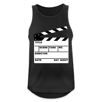 Klappe - clapperboard - Männer Tank Top atmungsaktiv - Schwarz - Vorne - Nick (188cm)