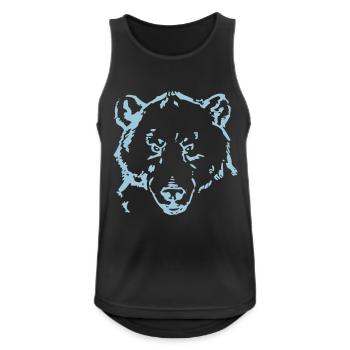 Bär - Männer Tank Top atmungsaktiv - Schwarz - Vorne - Nick (188cm)