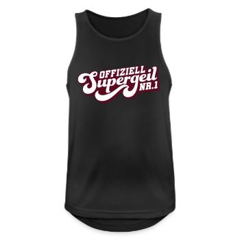 Offiziell Supergeil - Nr. 1 - Männer Tank Top atmungsaktiv - Schwarz - Vorne - Nick (188cm)