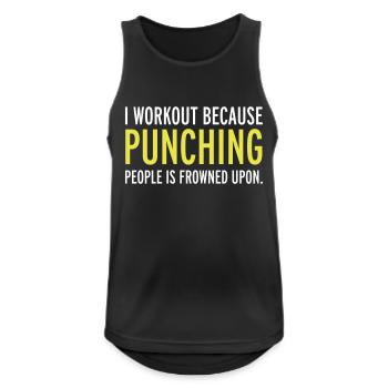 Workout - Men's Breathable Tank Top - black - Front - Nick (188cm)