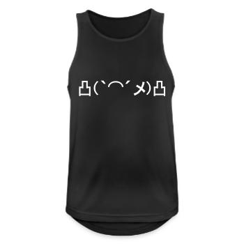 Mehr Wütend japanischen Emoticon - Männer Tank Top atmungsaktiv - Schwarz - Vorne - Nick (188cm)