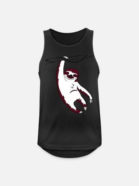 Faultier hängend am Baum - Männer Tank Top atmungsaktiv - Schwarz
